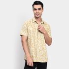 Men's 100% Cotton Casual Shirt, भूरा, small