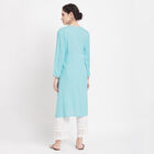 3/4Th Sleeves Straight Kurta, Mid Blue, small image number null