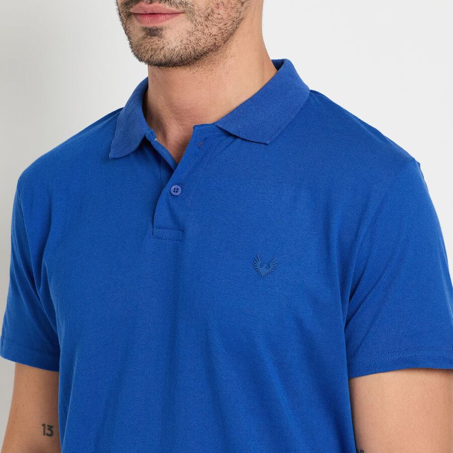 Men's Collared Half Sleeves T-Shirt, रॉयल ब्लू, large image number null