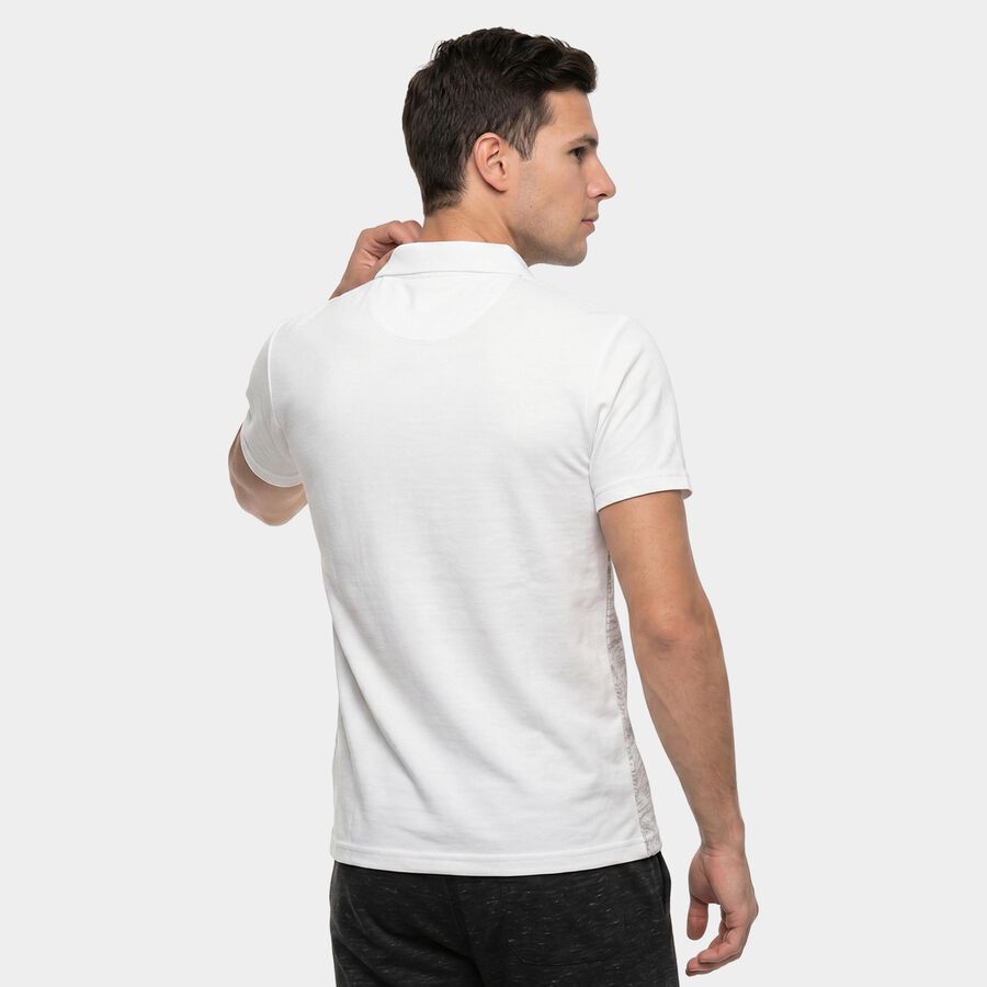Men's White Round Neck Regular Drifit T-Shirt, सफ़ेद, large
