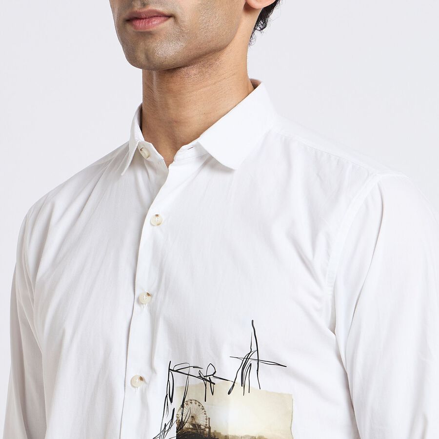 Men's 100% Cotton Casual Shirt, White, large image number null
