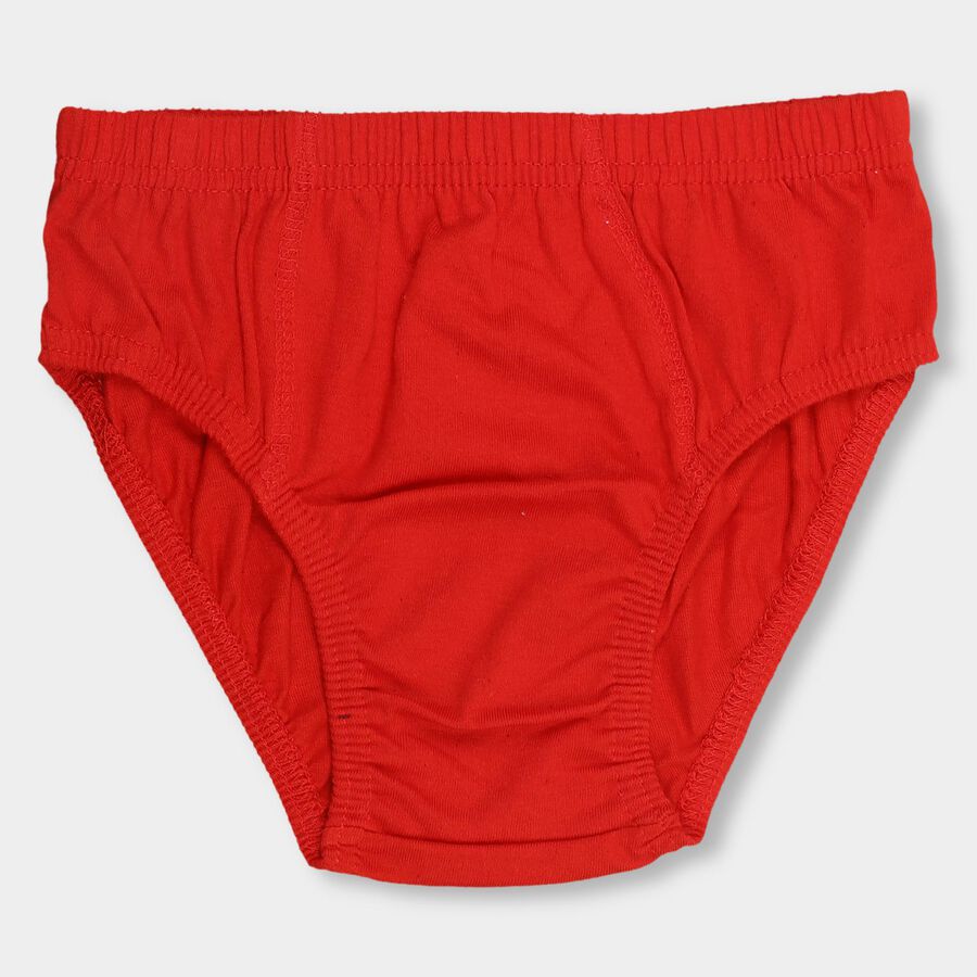 Boys' 100% Cotton Briefs, लाल, large image number null