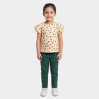Girls' Off White Round Neck Regular T-Shirt, Off White, small