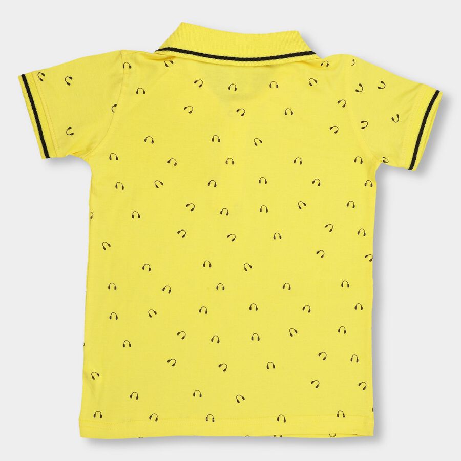 Boys' 100% Cotton Half Sleeves T-Shirt, Yellow, large image number null