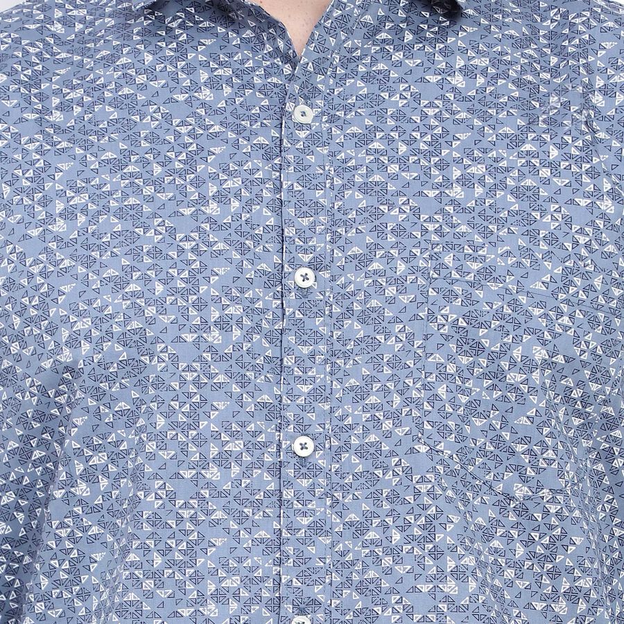Cotton Printed Casual Shirt, Dark Grey, large image number null