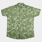 Boys Green Cotton Half Sleeve Spread Collar Casual Shirt, Light Green, small