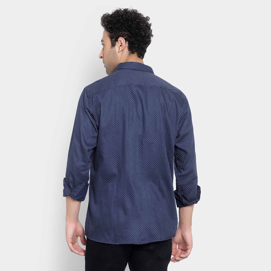 Printed Formal Shirt, Navy Blue, large image number null
