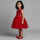 Girls' Frock, लाल, small image number null
