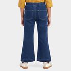 Girls Blue Flared Fit Pull-On Jeans, मध्यम नीला, small