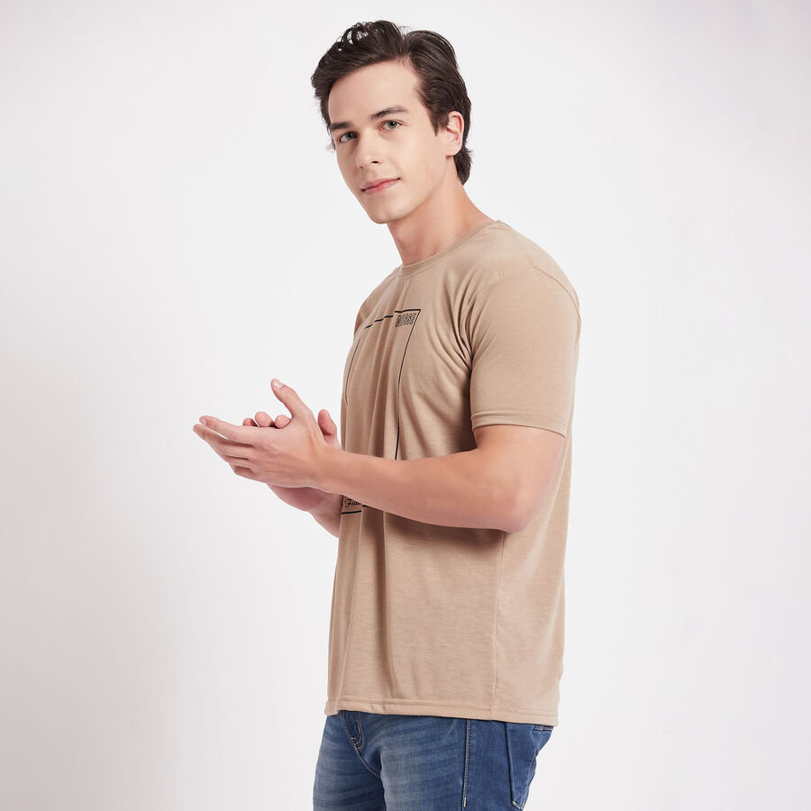Round Neck T-Shirt, Beige, large image number null