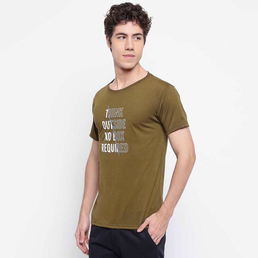 Round Neck T-Shirt, Olive, large image number null