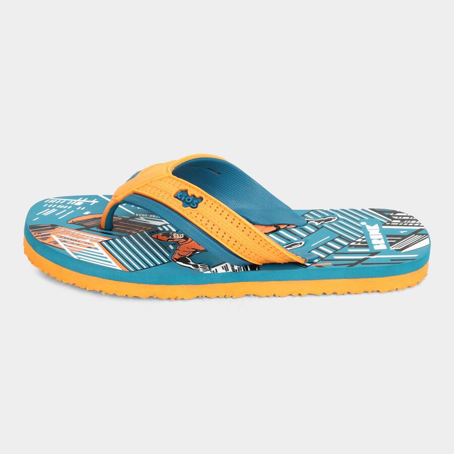 Kids' Embossed Slippers, टील ब्लू, large image number null
