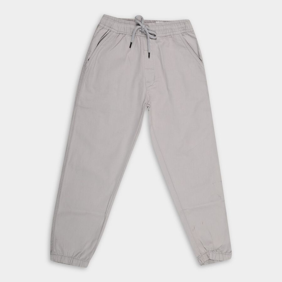 Boys' 100% Cotton Trousers , हल्का ग्रे, large image number null