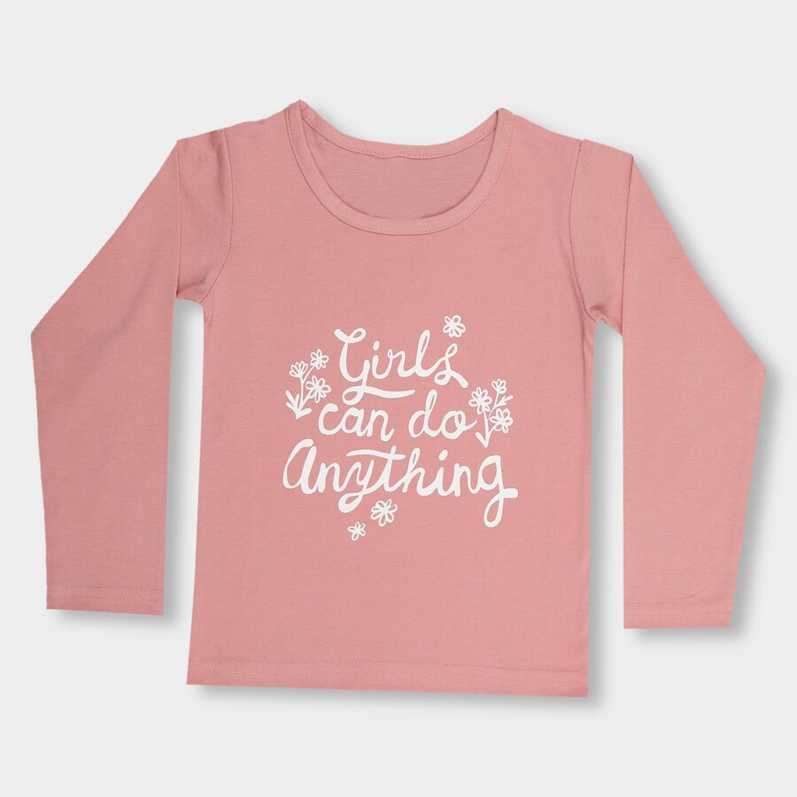 Girls' Top , हल्का गुलाबी, large image number null