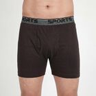 Men's Brown Regular Fit Elasticated Waistband Trunks, भूरा, small