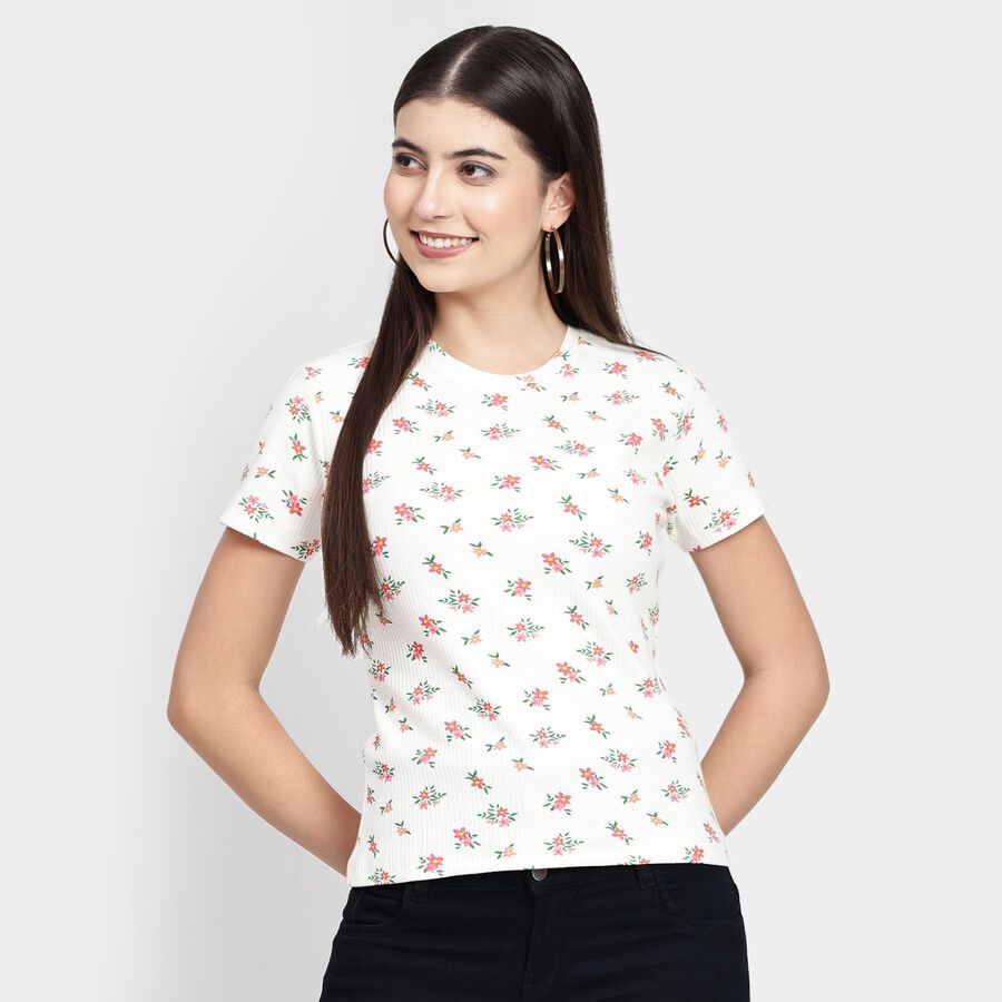 Ladies' Round Neck T-Shirt, White, large image number null
