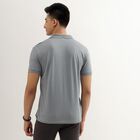 Men's Muted Slate Grey Polo Neck Tee Shirt, Dark Grey, small image number null