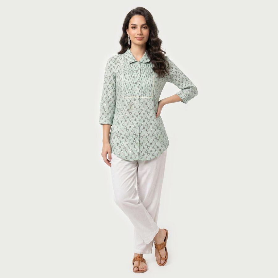 Women's Green Straight Kurta, Light Green, large