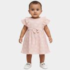 Infants' Pink Regular Fit Daisy Printed Ruffle Sleeve Frock, Light Pink, small