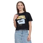Ladies' 100% Cotton Crop  Top, Black, small image number null