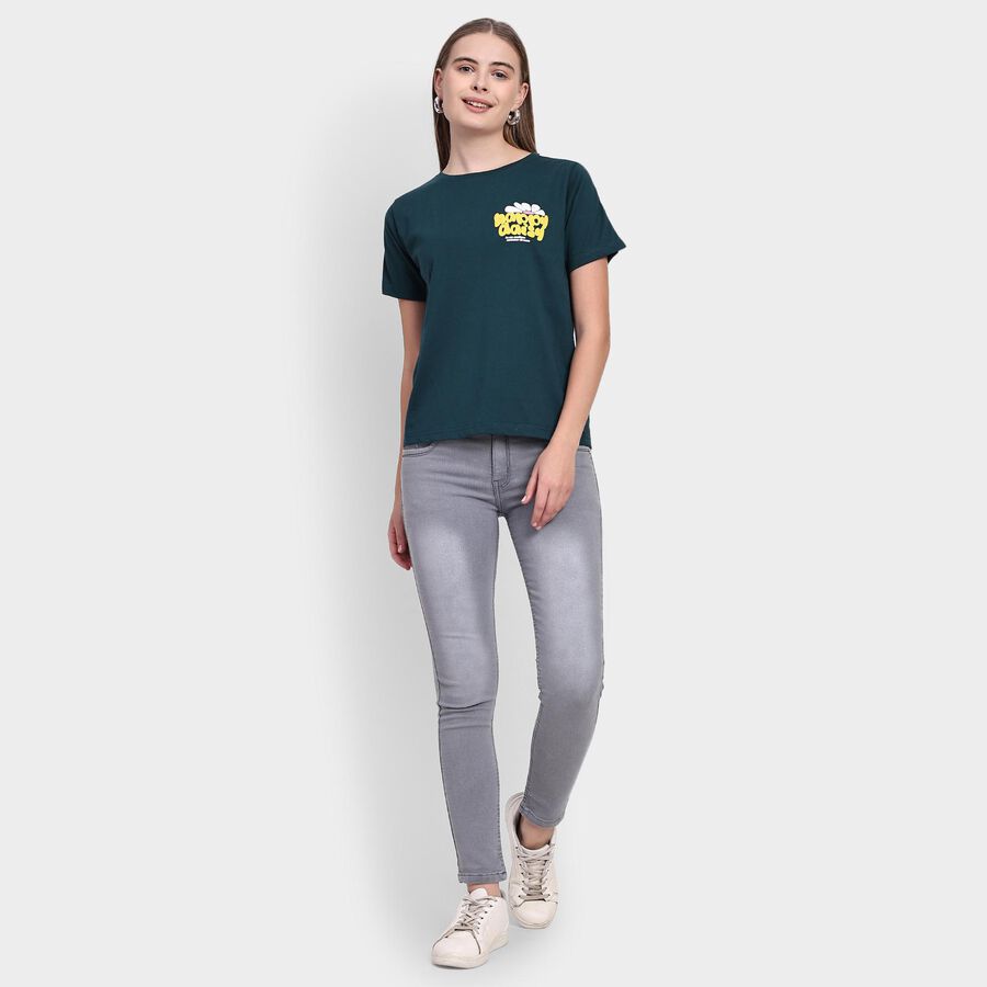 Ladies' Round Neck T-Shirt , Dark Green, large image number null