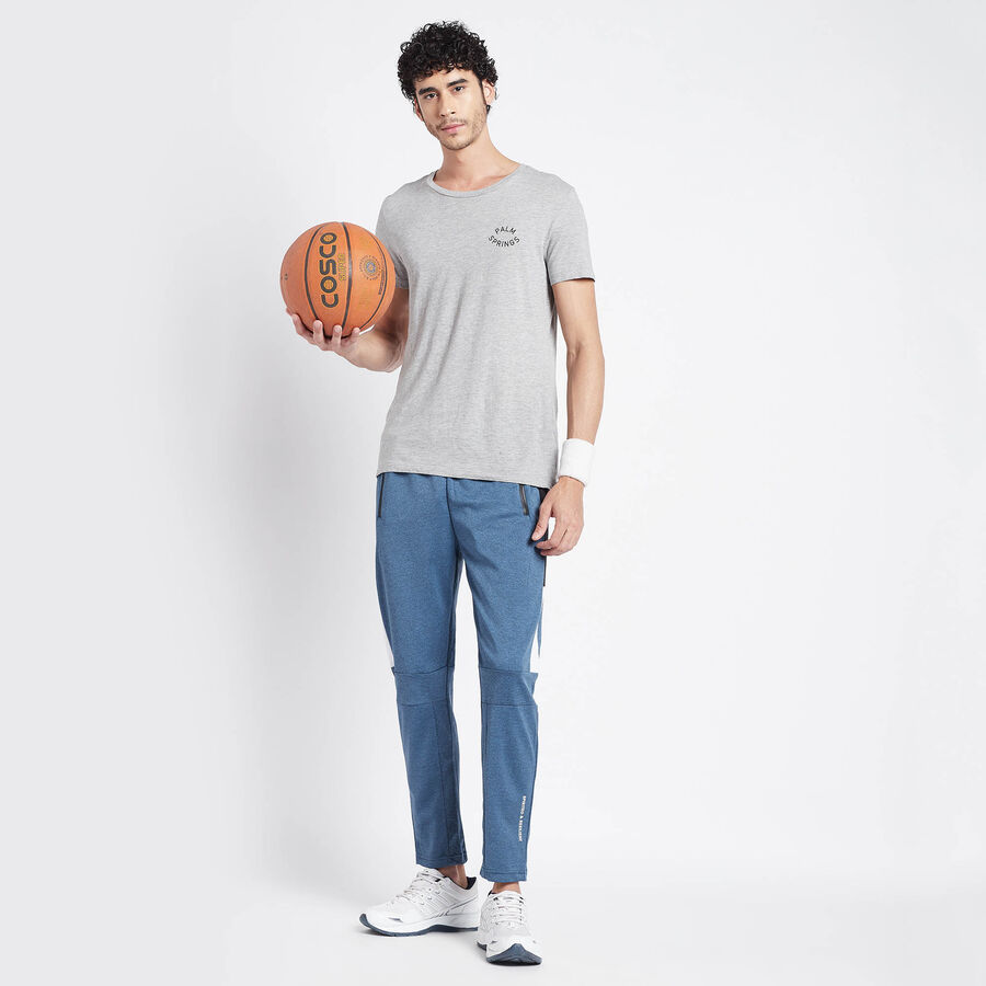 Printed Track Pants, Mid Blue, large image number null
