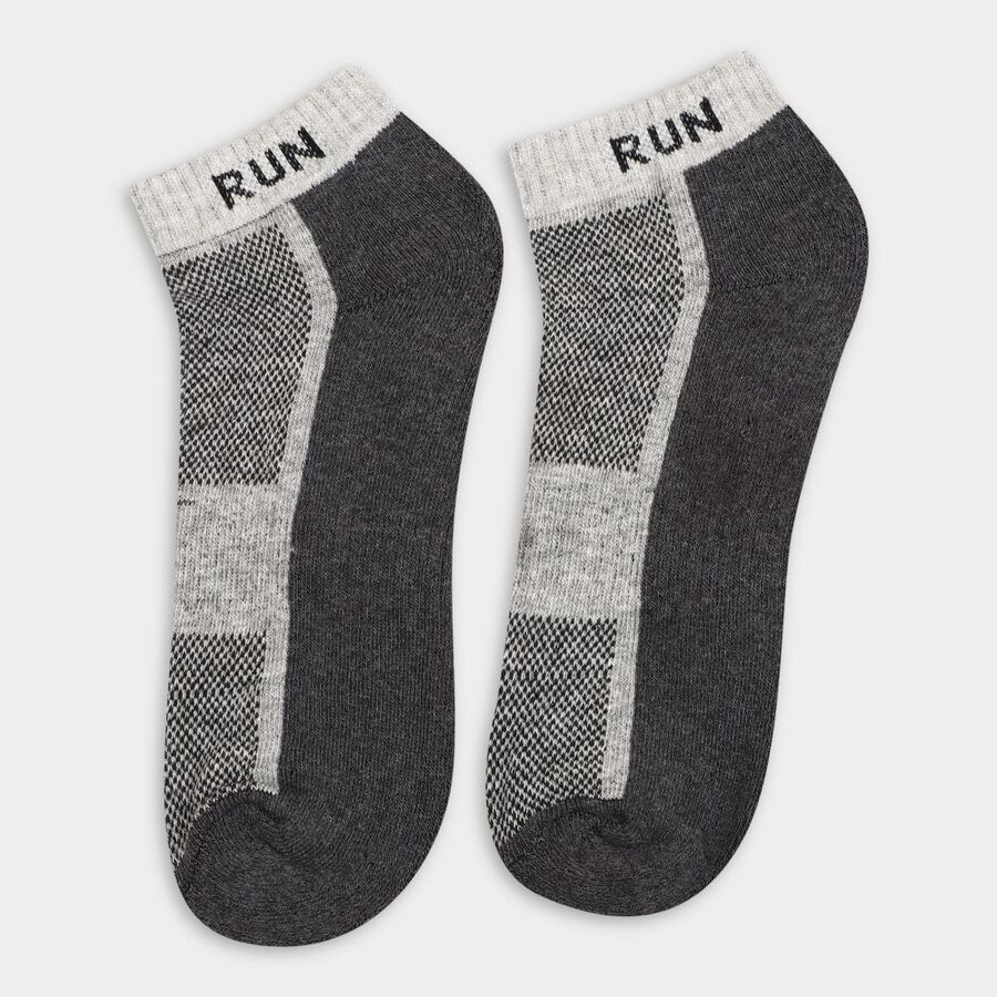 Men's Socks (Pack of 2), गहरा ग्रे, large