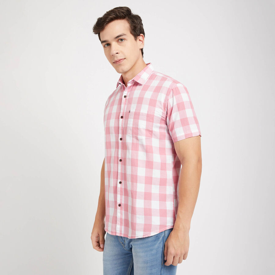 Cotton Checks Casual Shirt, Pink, large image number null