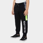 Boys' Navy Regular-fit Typography Printed Pyjama, Navy Blue, small