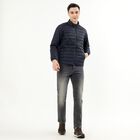Men's Deep Midnight Navy High Neck Casual Puffer Jacket, नेवी ब्लू, small image number null