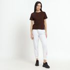 Ladies' Light Grey Regular Fit Cargo Jogger Track Pants, Melange Light Grey, small image number null