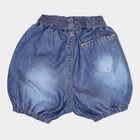 Infants Cotton Solid Half Pant, Mid Blue, small image number null