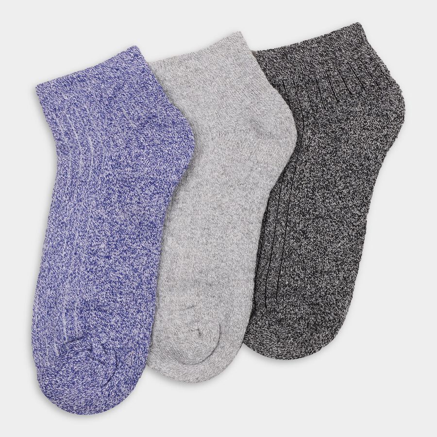 Men's Socks (Pack of 3), मिश्रित हल्का ग्रे, large