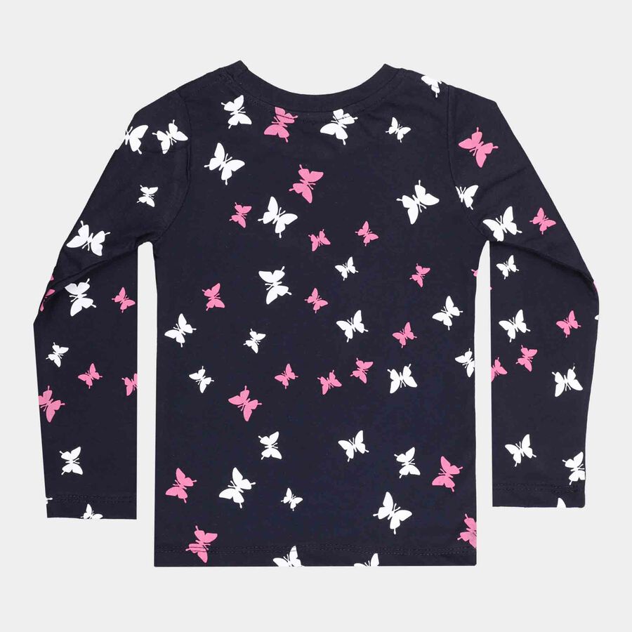 Printed Top, Navy Blue, large image number null