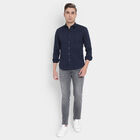 Printed Cotton Formal Shirt, Navy Blue, small image number null