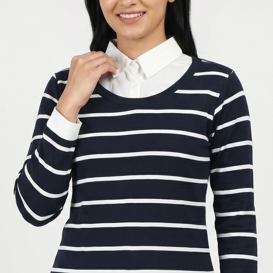 Women's Navy Blue Top, Navy Blue, large