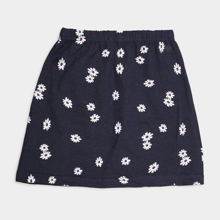 Girls Printed Pull Ups Skirt, Navy Blue, large image number null