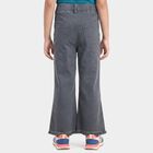 Girls Grey Flared Fit Frayed Hem Jeans, गहरा ग्रे, small