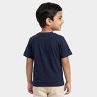 Boys Navy Blue Cotton Round Neck Regular Boys T-Shirt, नेवी ब्लू, small
