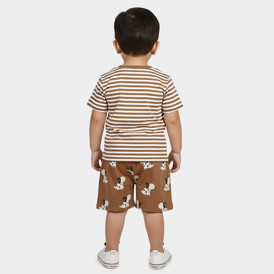Infants' Beige 100% Cotton Neckline Baba Suit, Beige, large