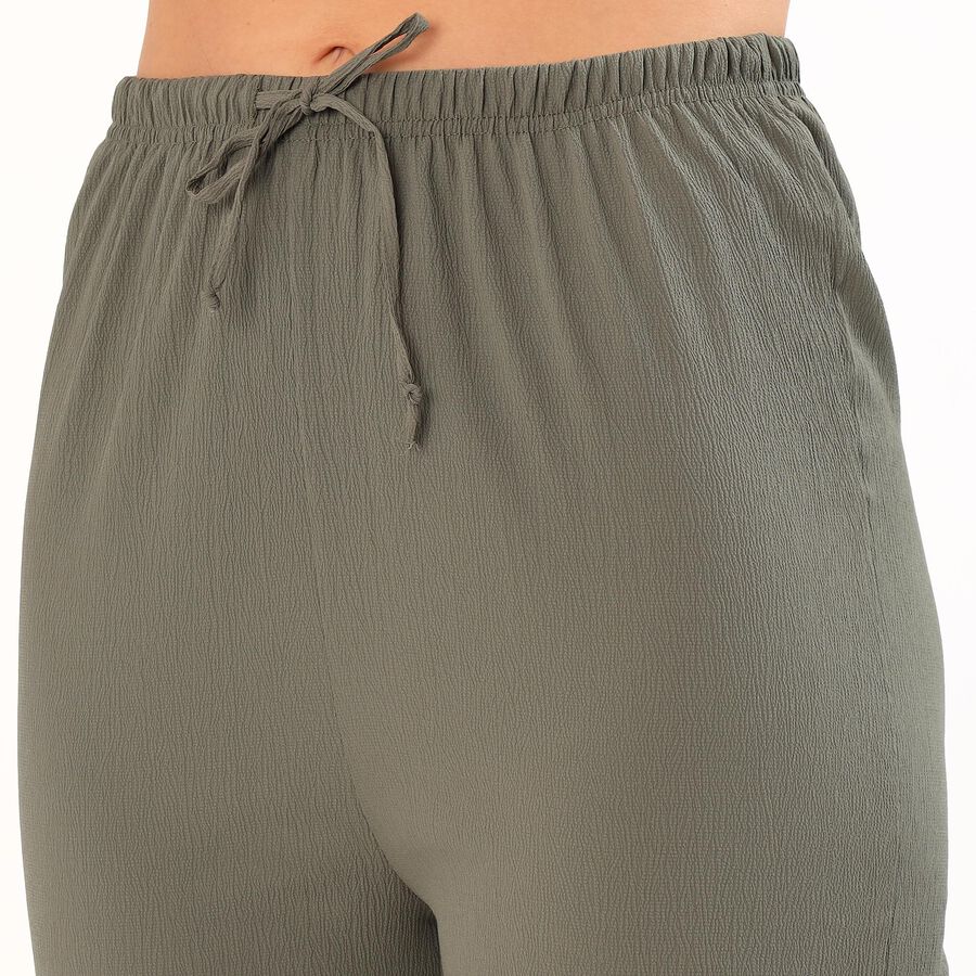 Women's Black Relaxed Fit Tapered Harem Pants, हल्का हरा, large