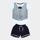 Infants Cotton Round Neck Baba Suit, Aqua, small image number null