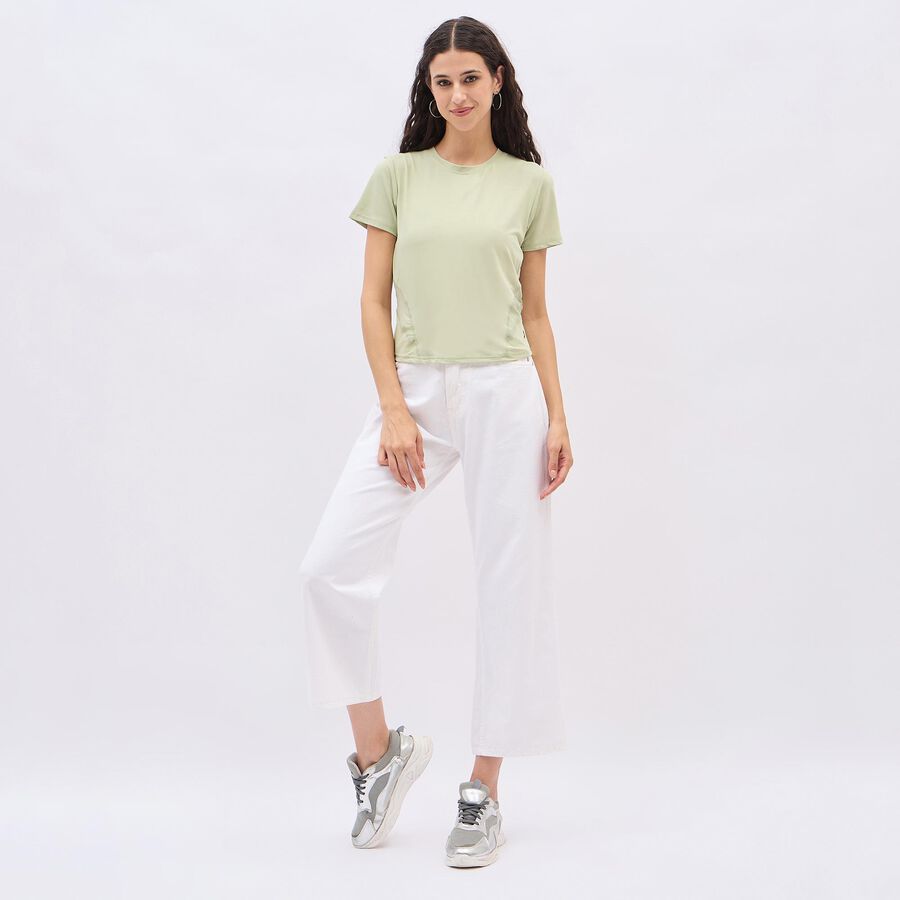 Women's Crisp White High-Rise Wide-Leg Jeans, White, large image number null