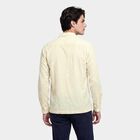 Men's Cream Cotton Camp Collar Shirt, ऑफ व्हाइट, small
