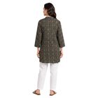Women's Grey Solid Straight Kurta, गहरा हरा, small