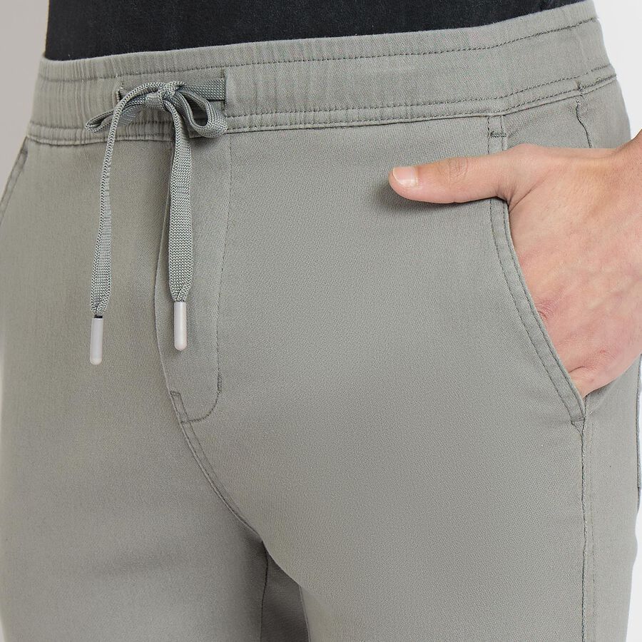 Men's Slim Fit Casual Trousers , Light Grey, large