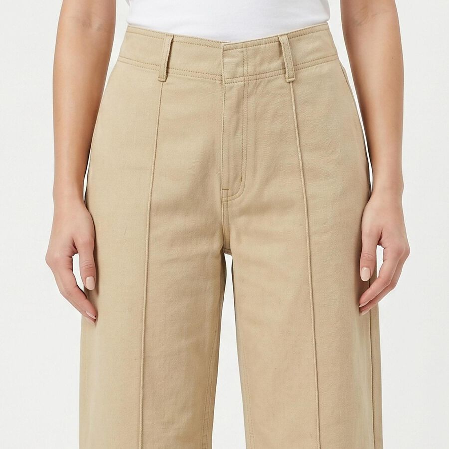 Women's Off White Wide Leg Seam Detail Jeans, Off White, large