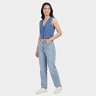 Women's Navy Blue Classic Collar Classic Shirt, Mid Blue, small