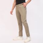 Men's Cross Pocket Slim Fit Casual Trousers, ओलिव, small image number null