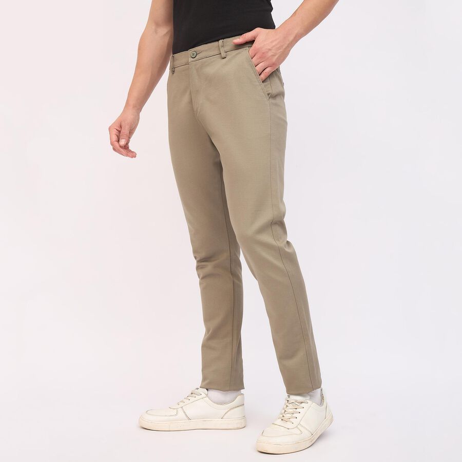 Men's Cross Pocket Slim Fit Casual Trousers, ओलिव, large image number null